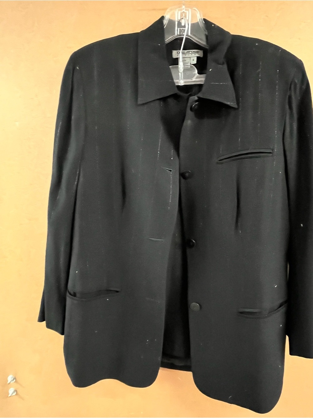 Black Ladies Skirt Suit - Classic Button Front